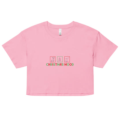 Festive Mood Crop Top - Left Placement product image 7 in Hazy Pink, size S, with front view and left placement.