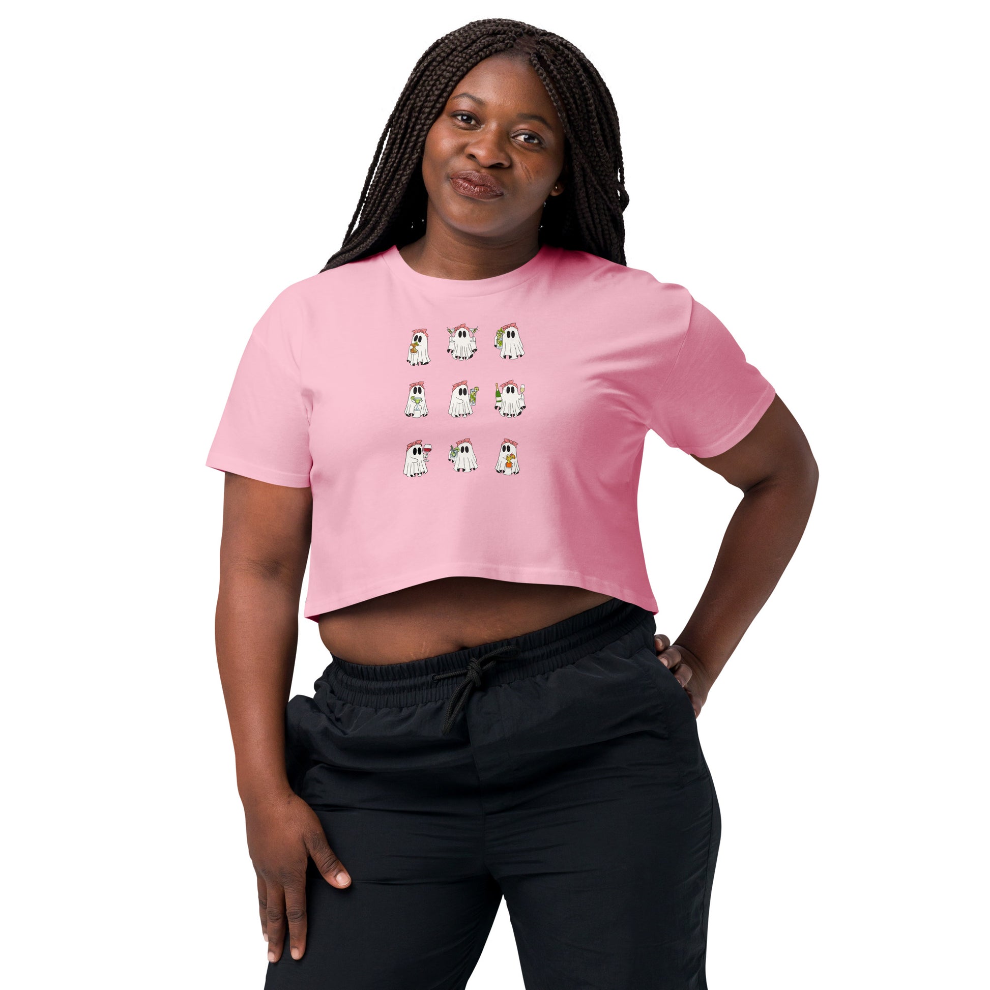 Little Haunts Crop Top - Left Placement product image 21 in Pale Pink, size XS, with front view and left placement.