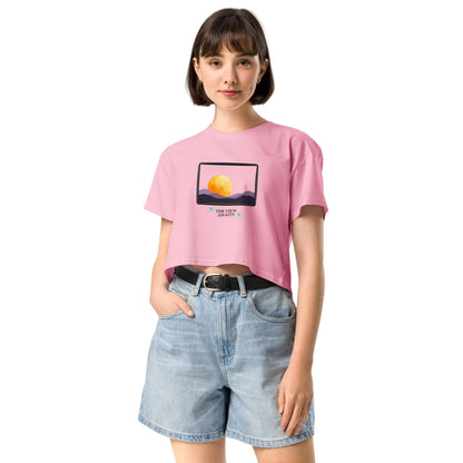 Avenor Crop Top image 11 in Hazy Pink, size L, showing front view for the The View Awaits design.