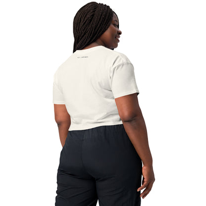 Growthline Crop Top - Left Placement product image 10 in Mineral, size XL, with back view and left placement.