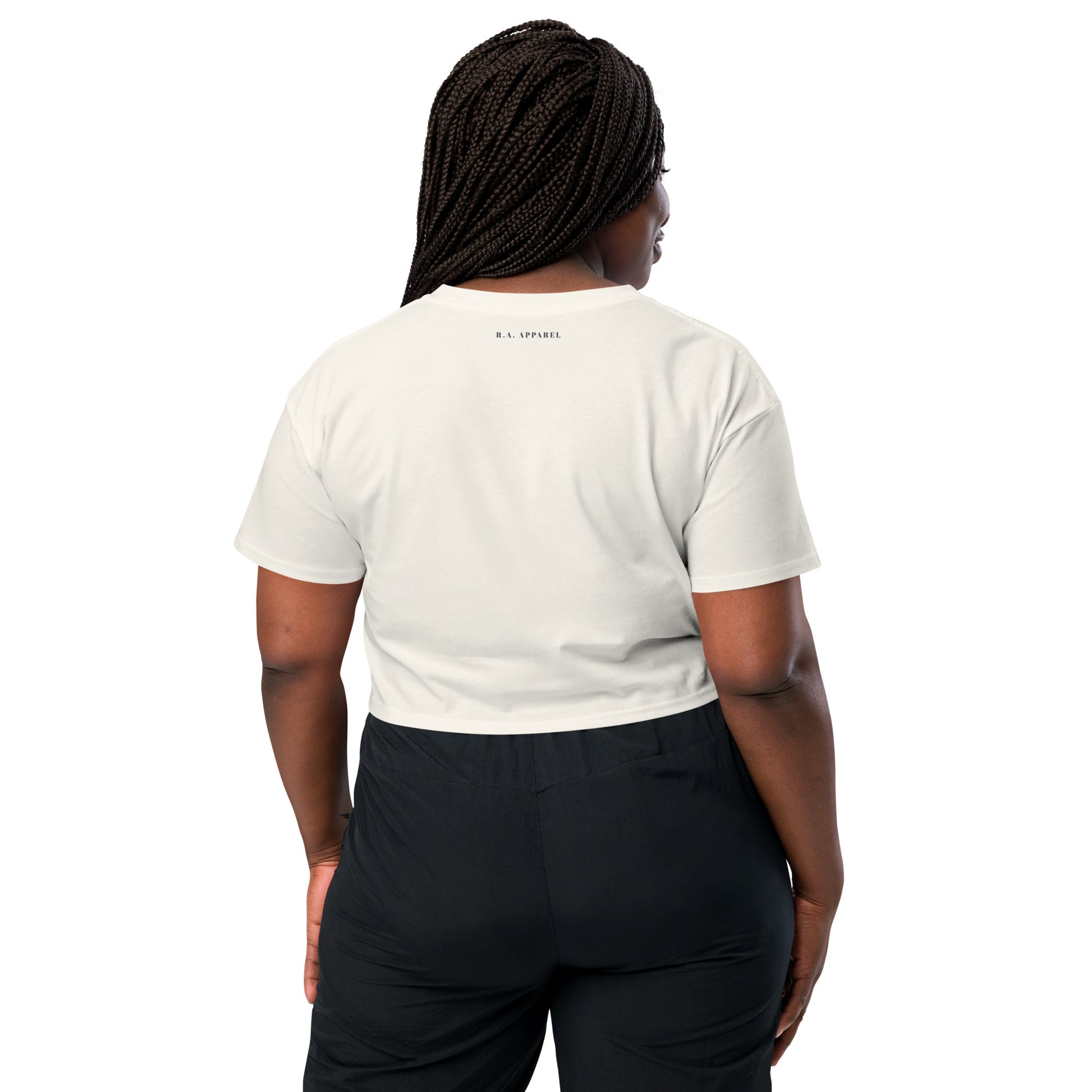 Cute Haunt Crop Top - Left Placement image 9: Mineral version, size L with back view of the Too Cute to Spook range.