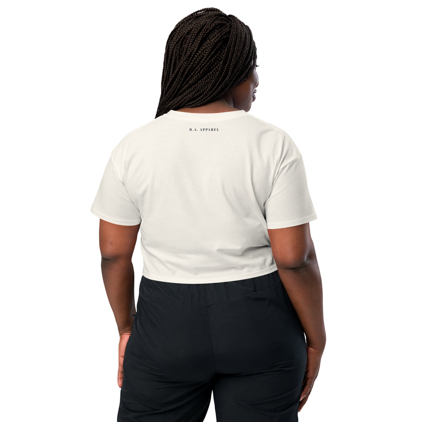 Solmane Crop Top - Left Placement image 9: Mineral version, size L with back view of the Leo range.