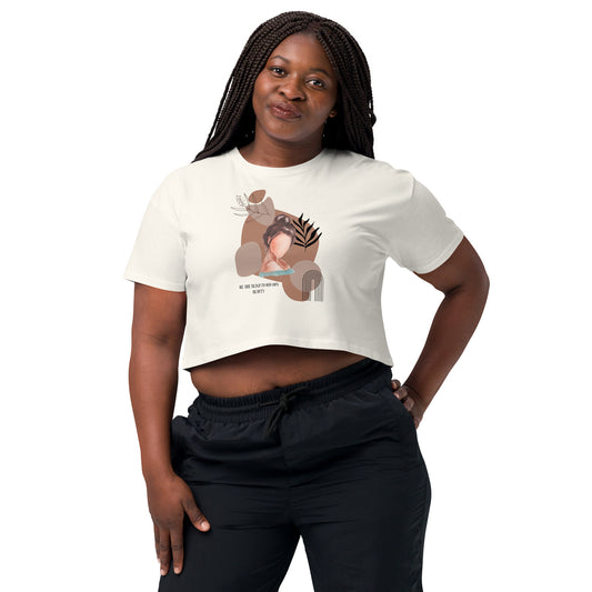 Blind Signal Crop Top - Left Placement image 1 in Mineral, size XS, showing front view for the We Are Blind design.