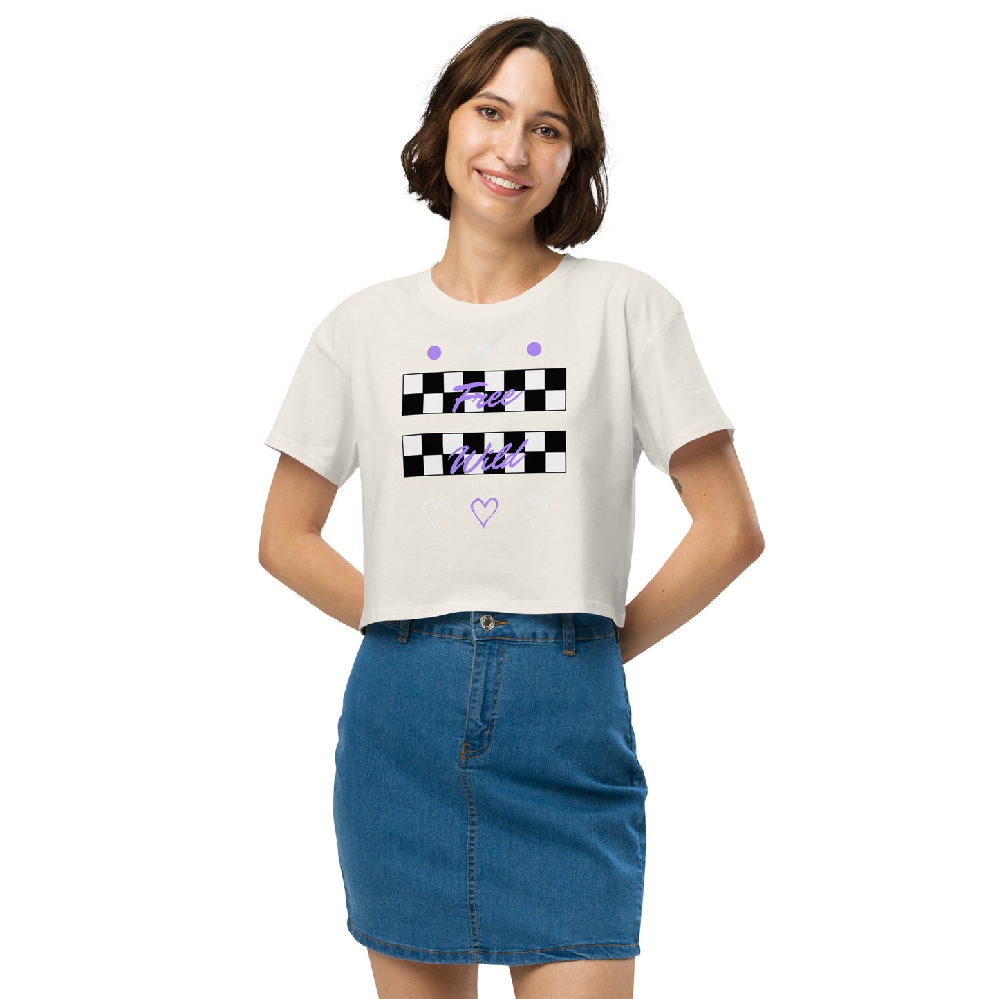 Freeborne Crop Top - Left Placement product image 6 in Mineral, size XS, with front view and left placement.