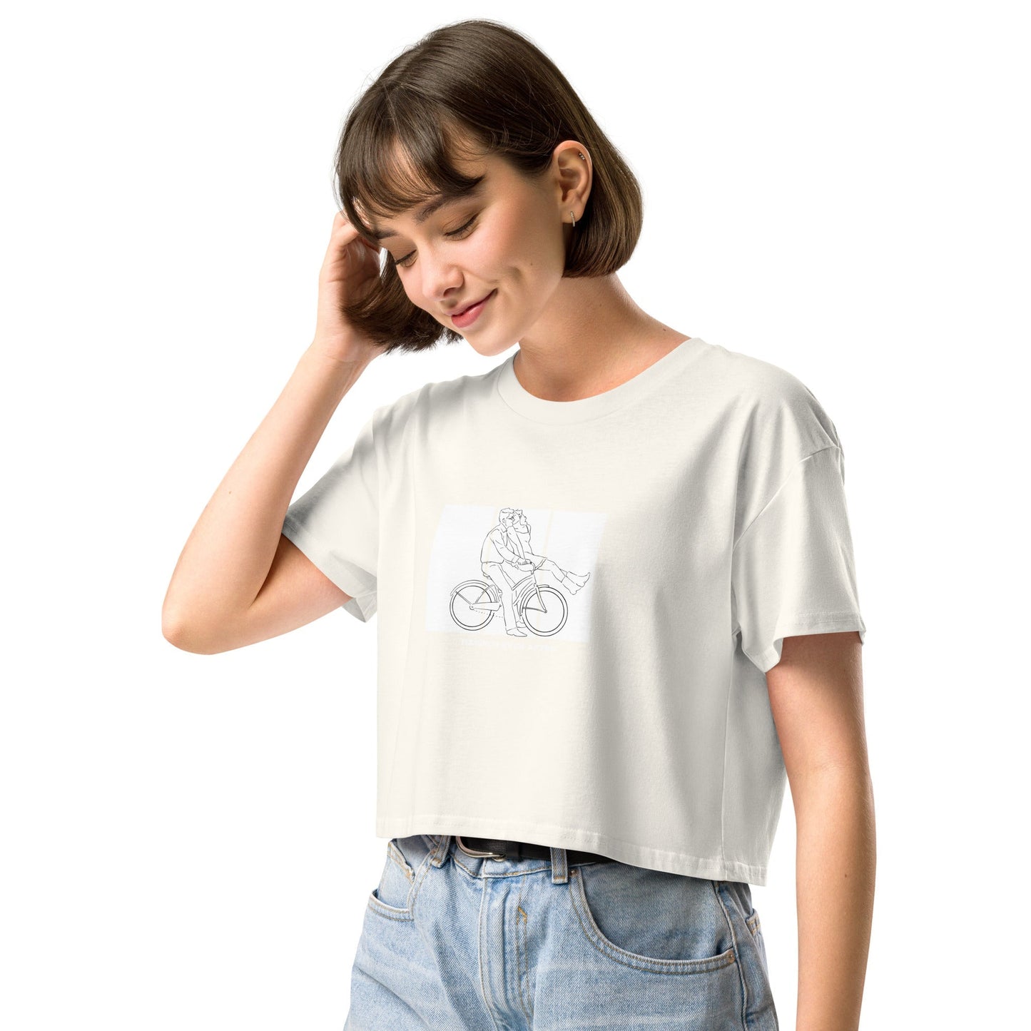 Ever After Crop Top - Left Placement image 9: Mineral version, size L with front view, left-side angle of the Happily Ever After range.