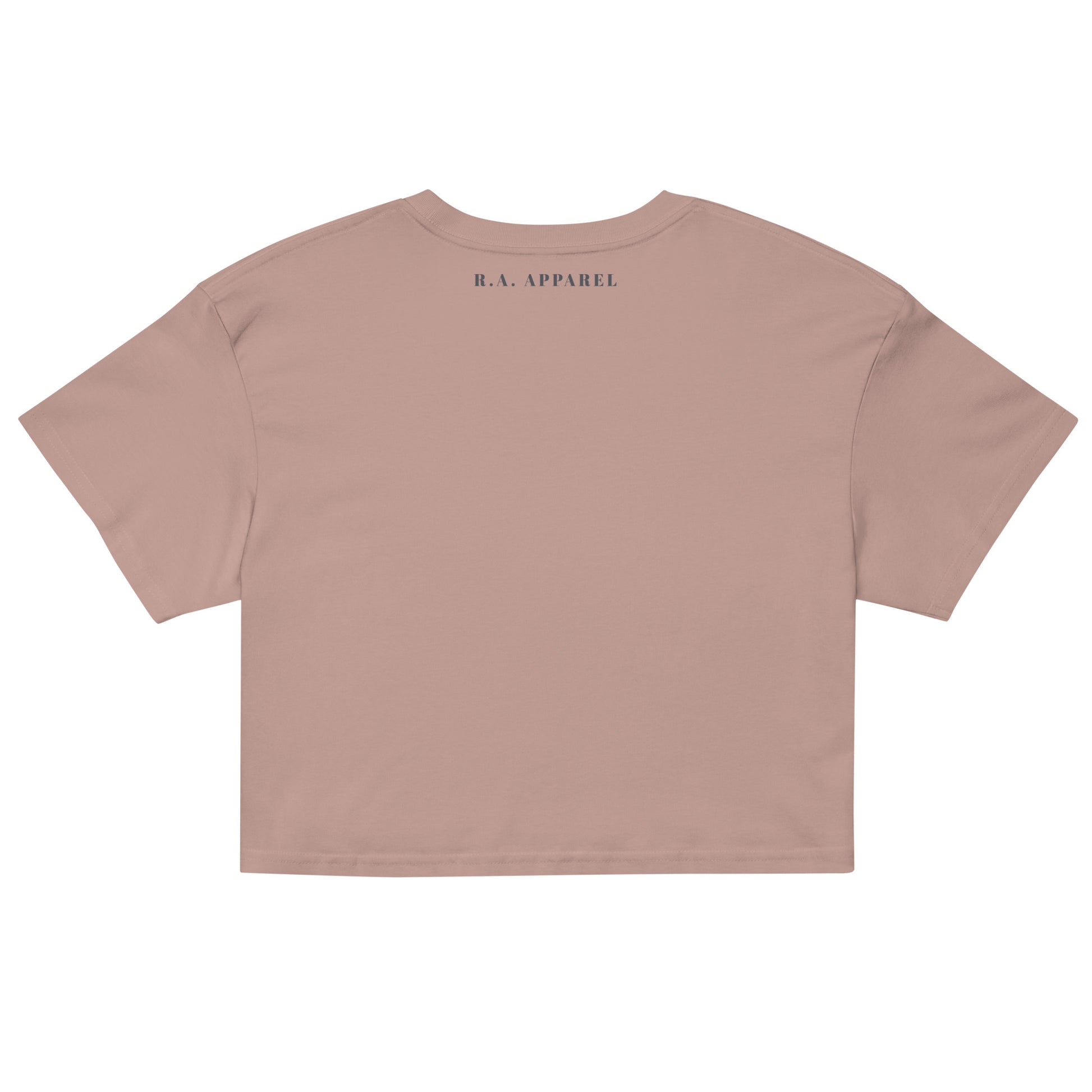 Festive Mood Crop Top - Left Placement image 10: Hazy Pink version, size XL with back view of the Xmas Mood range.