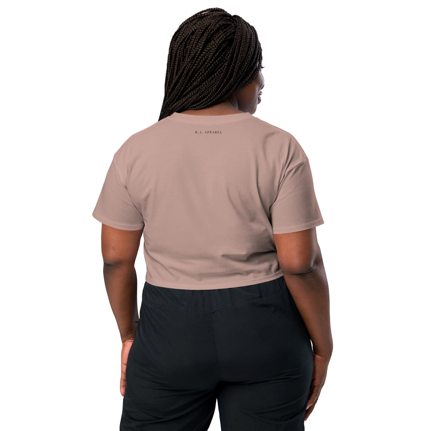 Image 24 of Bone Boo Luxe Crop Top - Left Placement, size L, with Fa Boo Lous artwork visible in back view.
