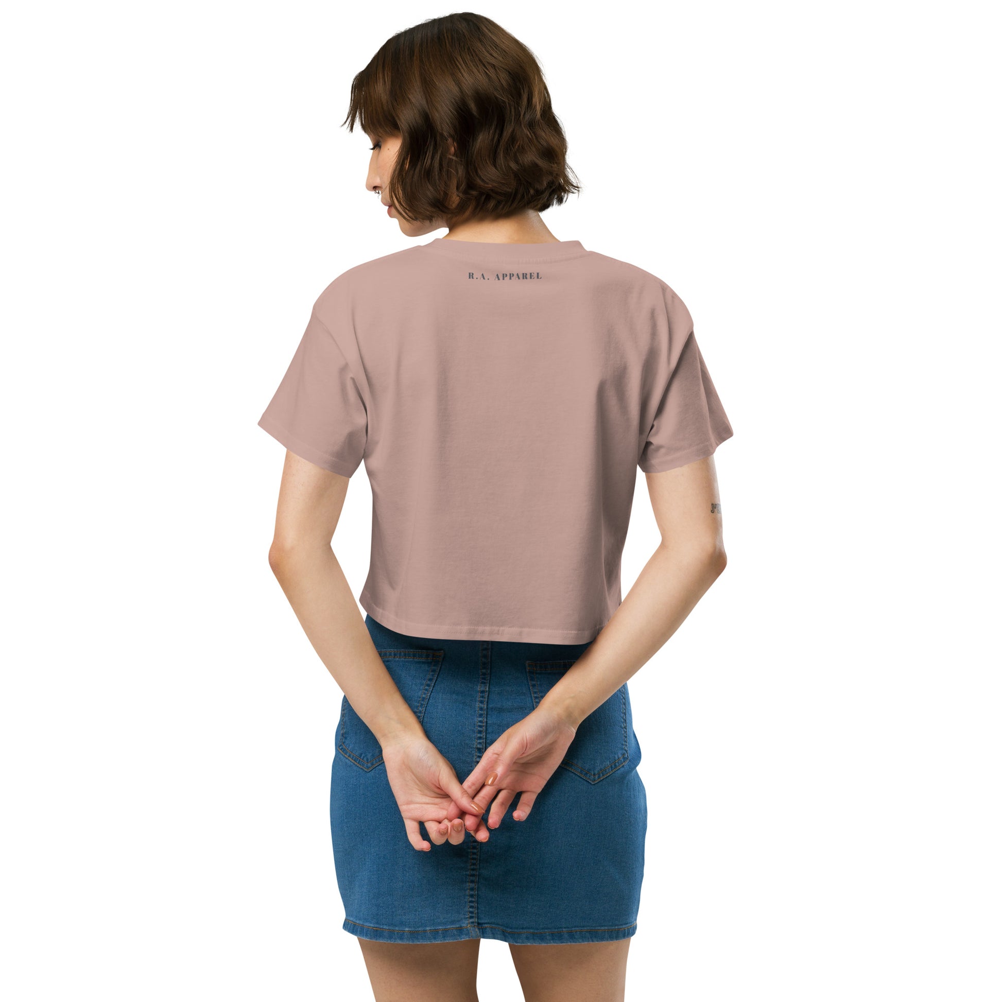 Image 12 of Hazy Pink Quacksy Crop Top, size XL, with Hello Duck artwork visible in back view.