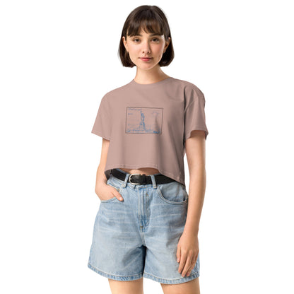 Farewell Bloom Crop Top - Left Placement image 4 in Black, size L, showing front view for the Until We Meet Again design.