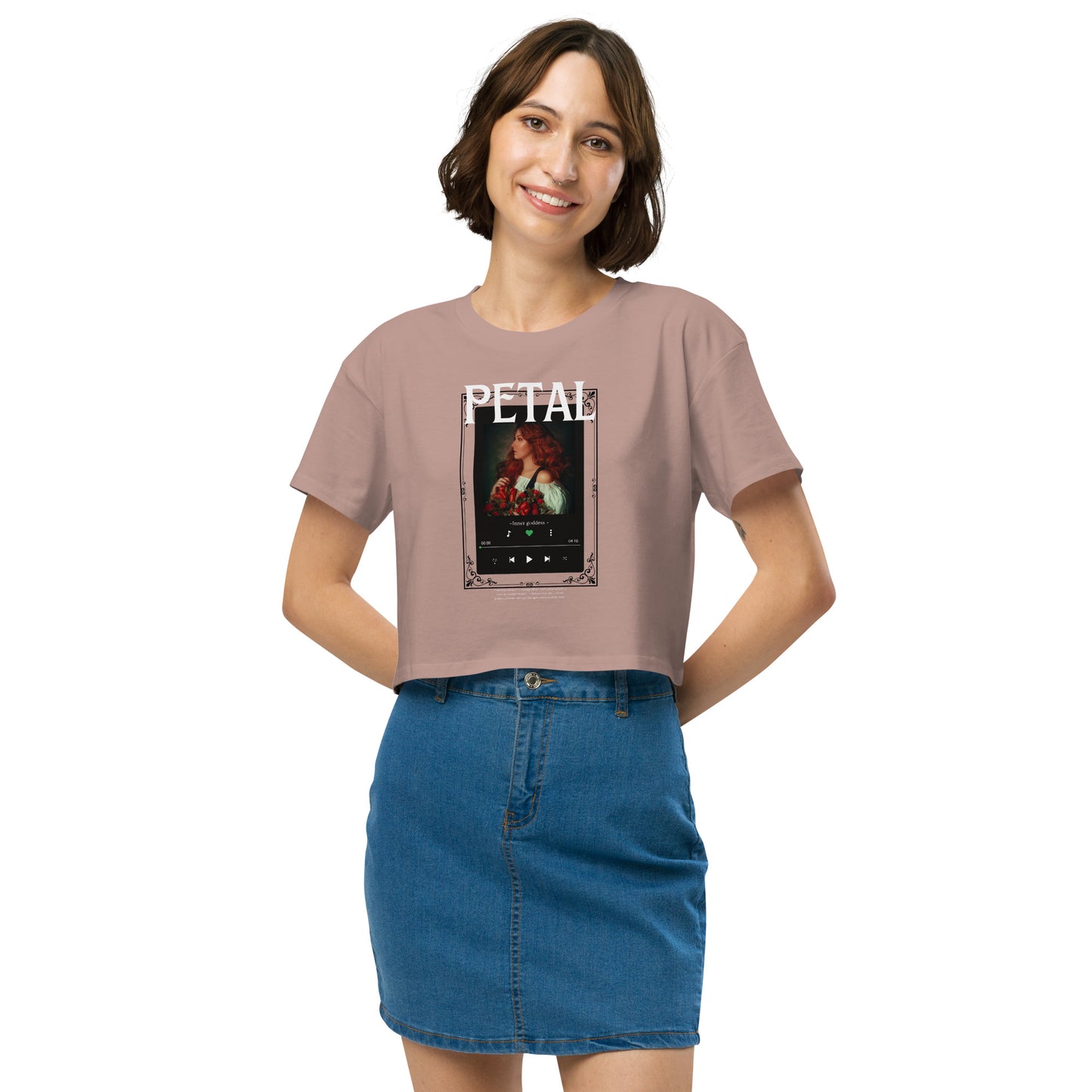 Petaline Crop Top image 10 in Hazy Pink, size M, showing front view for the Petal design.