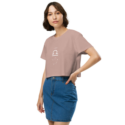 Balance Court Crop Top - Left Placement product image 11 in Hazy Pink, size XS, with front view, left-side angle and left placement.