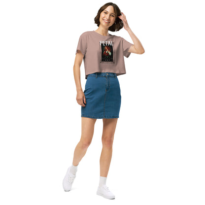 Petaline Crop Top product image 9 in Hazy Pink, size S, with front view, right-side angle and design placement.