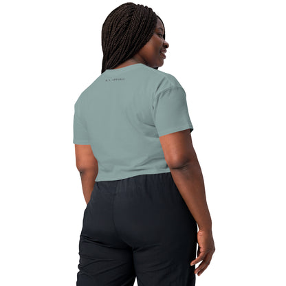 Image 50 of White Fearless Crop Top - Left Placement, size XL, with No Fear artwork visible in back view.