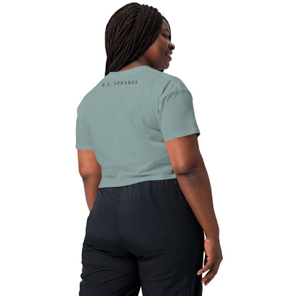 Moonhaven Crop Top - Left Placement image 10 in Mineral, size XL, showing back view for the Cancer design.