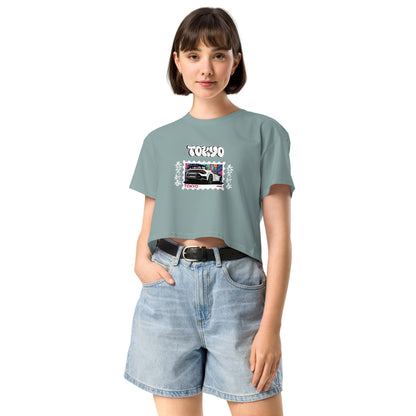 Tokyo Signal Crop Top - Left Placement product image 3 in Black, size M, with front view and left placement.