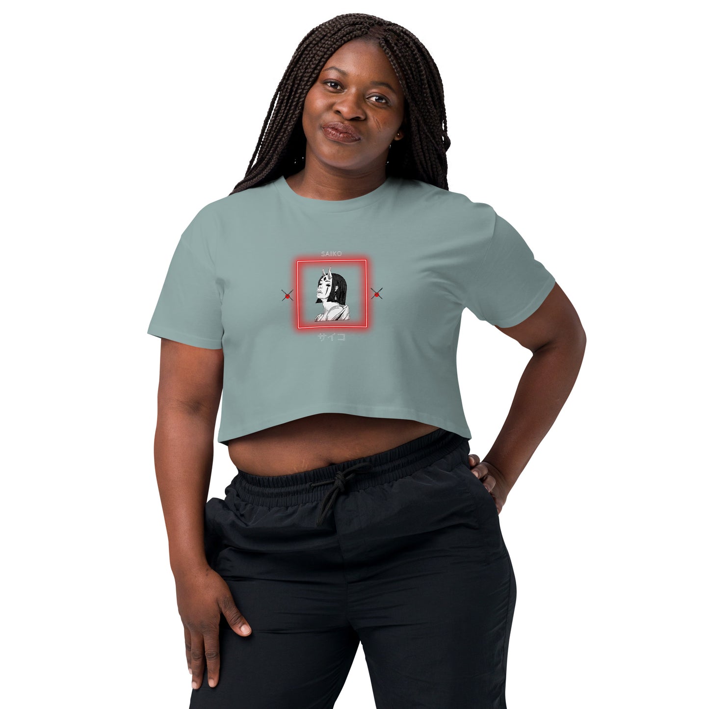 Saiko Crop Top - Left Placement product image 19 in Bubblegum, size L, with front view and left placement.