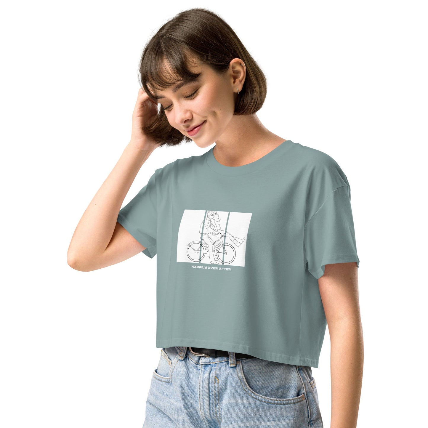 Ever After Crop Top - Left Placement product image 2 in Black, size S, with front view, left-side angle and left placement.