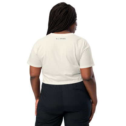 Mood Diary Crop Top - Left Placement product image 39 in Natural, size L, with back view and left placement.