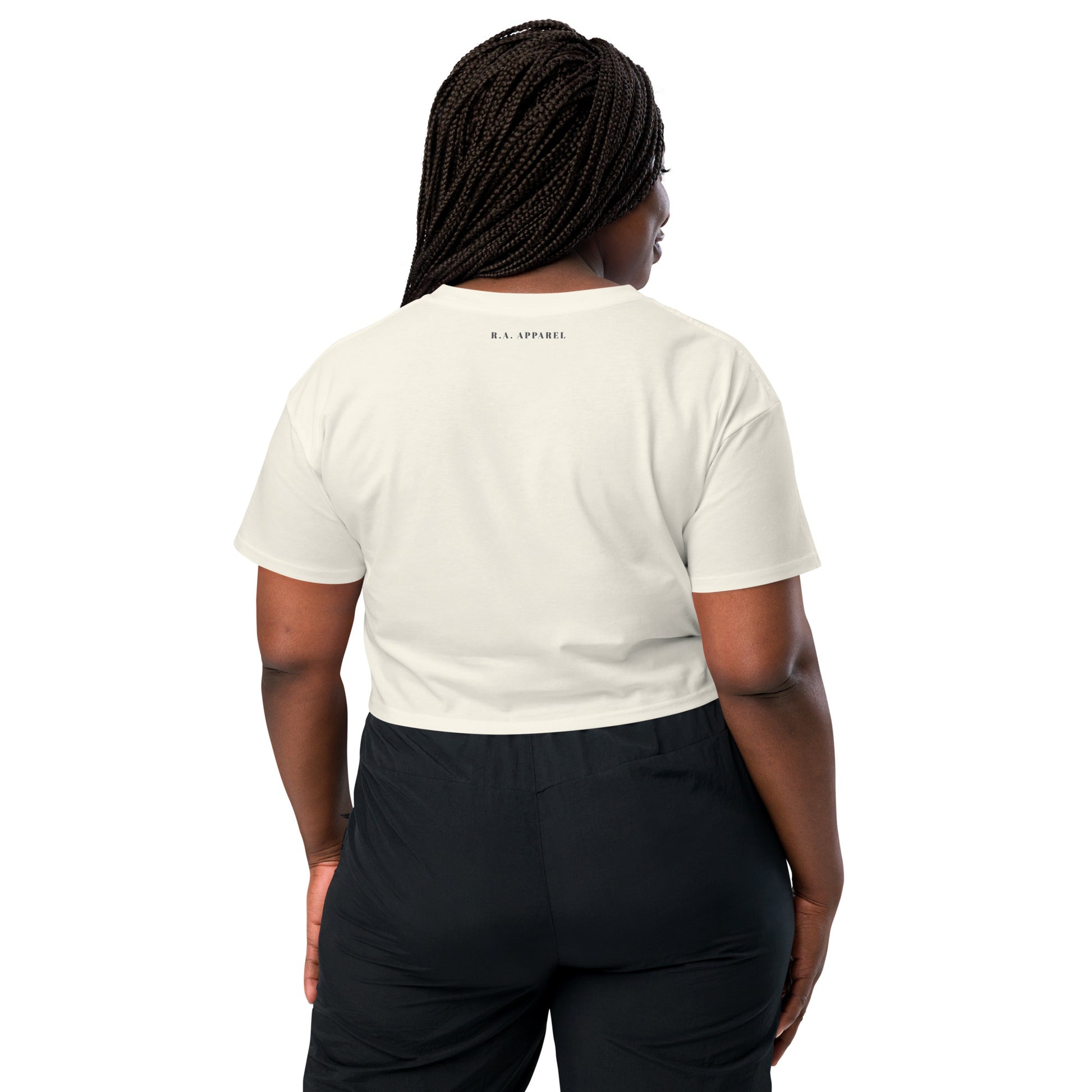 Blind Signal Crop Top - Left Placement product image 12 in Pale Pink, size S, with back view and left placement.