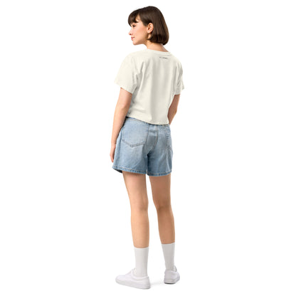 Fortitude Crop Top - Left Placement product image 13 in Bubblegum, size M, with back view and left placement.