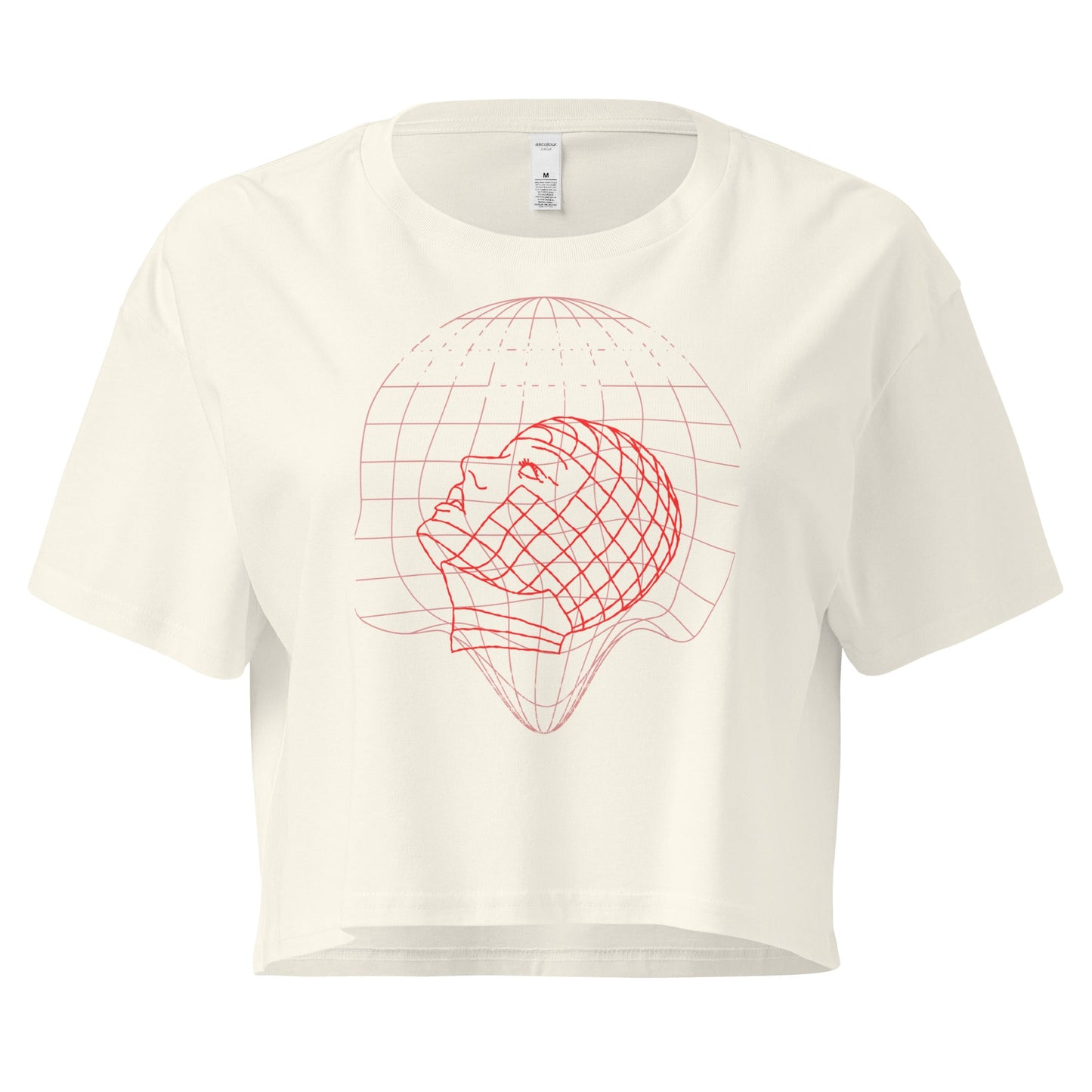 Fractured Process Crop Top - Left Placement product image 9 in Mineral, size L, with front view and left placement.