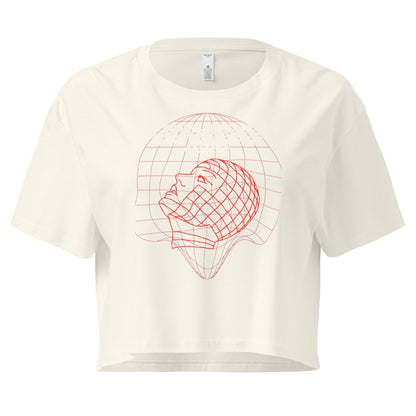 Fractured Process Crop Top - Left Placement product image 9 in Mineral, size L, with front view and left placement.