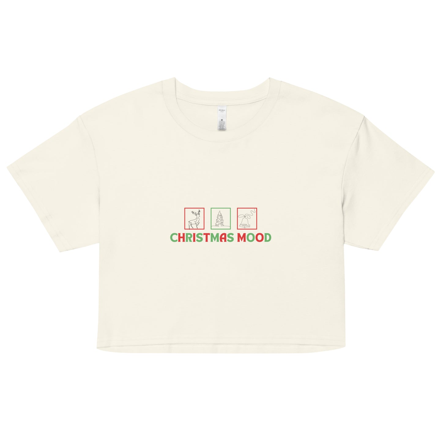Festive Mood Crop Top - Left Placement product image 13 in Bubblegum, size M, with front view and left placement.