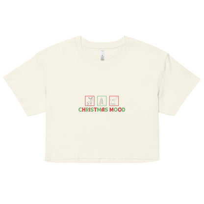 Festive Mood Crop Top - Left Placement product image 13 in Bubblegum, size M, with front view and left placement.