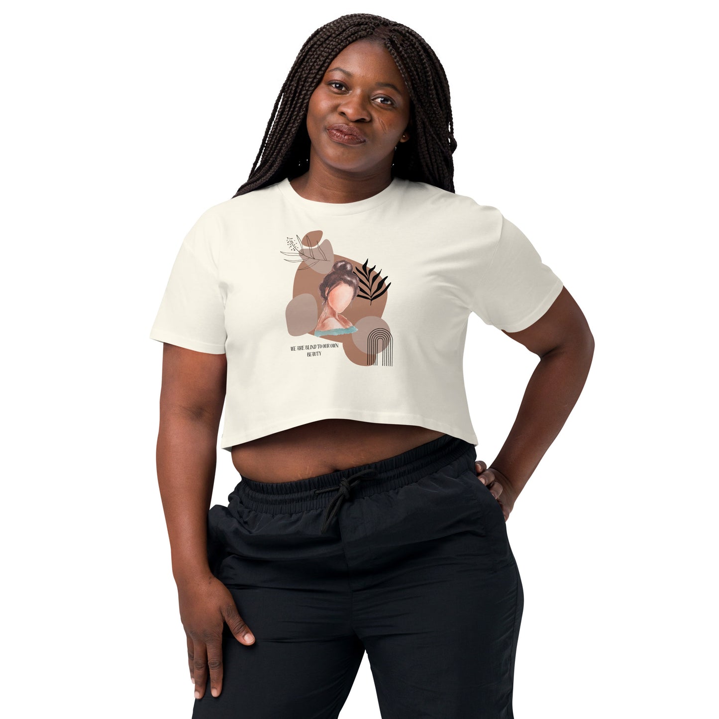 Blind Signal Crop Top - Left Placement image 11 in Pale Pink, size XS, showing front view for the We Are Blind design.