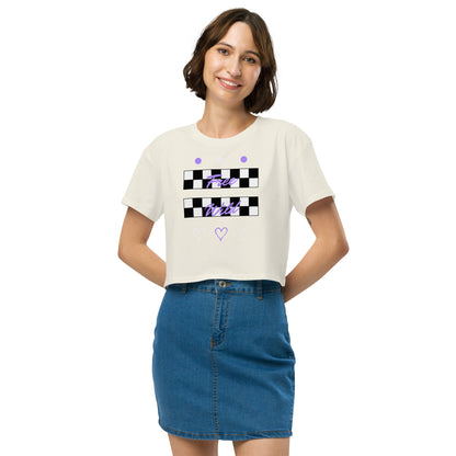 Freeborne Crop Top - Left Placement image 26 in Bone, size XS, showing front view for the Free Spirits design.