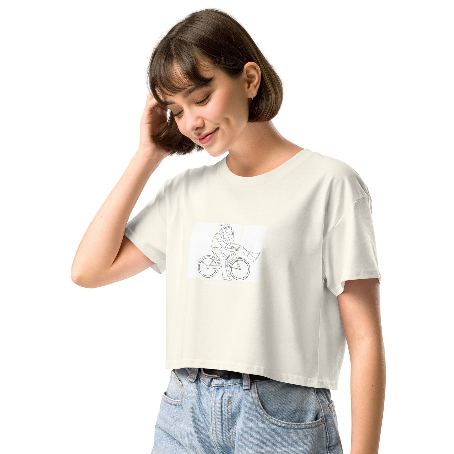Ever After Crop Top - Left Placement product image 8 in Mineral, size M, with front view, left-side angle and left placement.