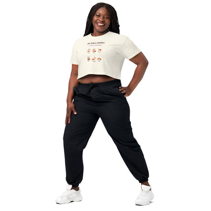 Mood Diary Crop Top - Left Placement image 38: Natural version, size M with front view, left-side angle of the My Daily Moods range.