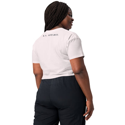 Twin Signal Crop Top - Left Placement image 35 in Orchid, size XL, showing back view for the Gemini design.