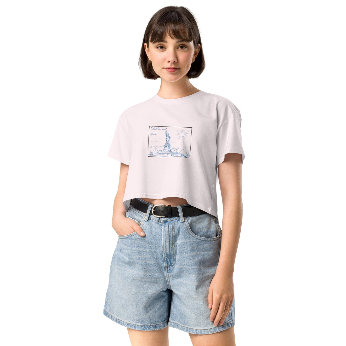 Farewell Bloom Crop Top - Left Placement image 8: Mineral version, size M with front view of the Until We Meet Again range.