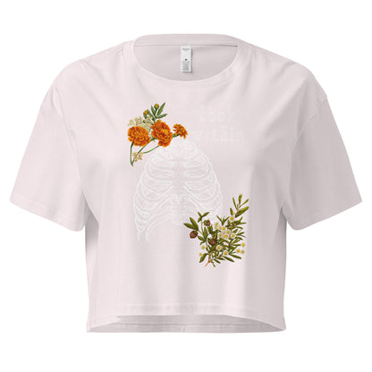 Innerline Crop Top - Left Placement image 7 in Hazy Pink, size S, showing front view for the Look Within design.