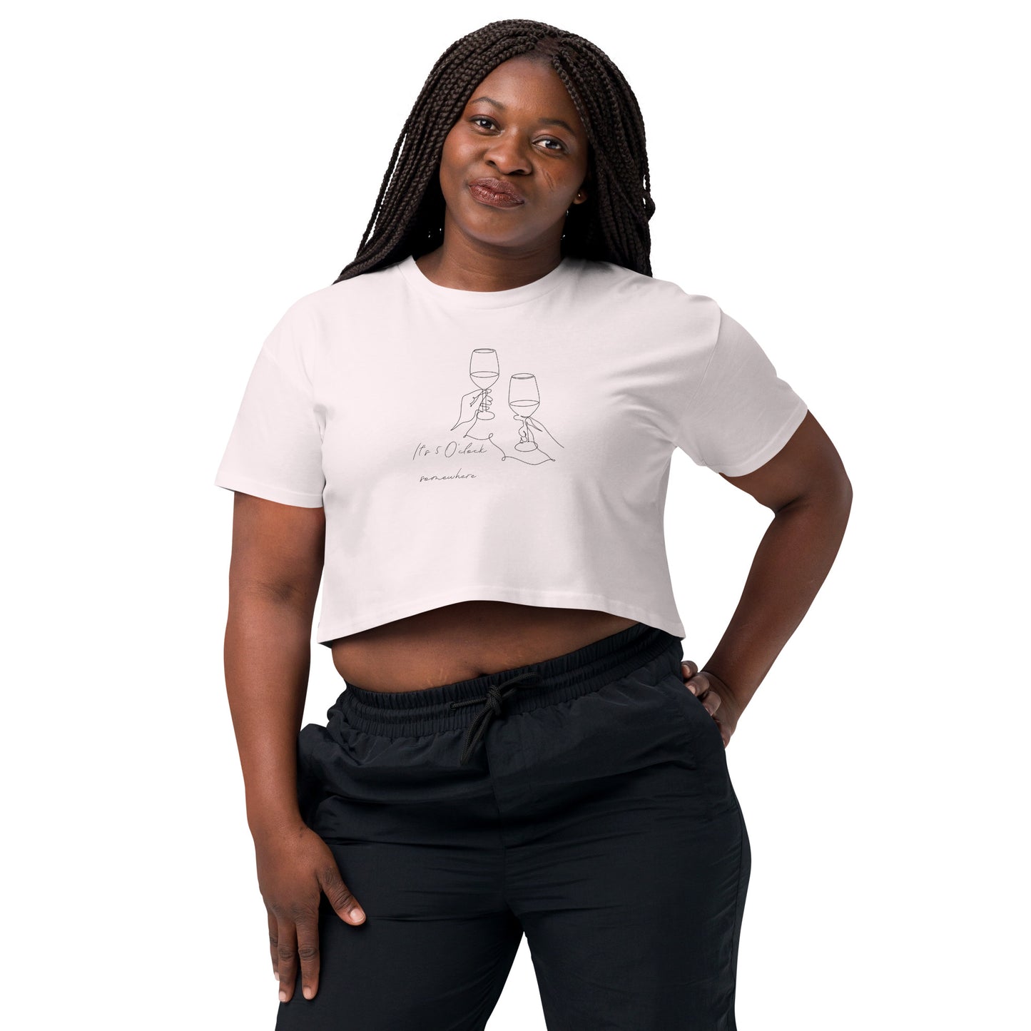 After Five Crop Top - Left Placement product image 3 in Mineral, size M, with front view and left placement.