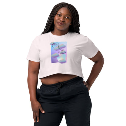 Sprinkle Theory Crop Top - Left Placement by R.A. Apparel, image 11, front view, Hazy Pink, size XS, left placement.