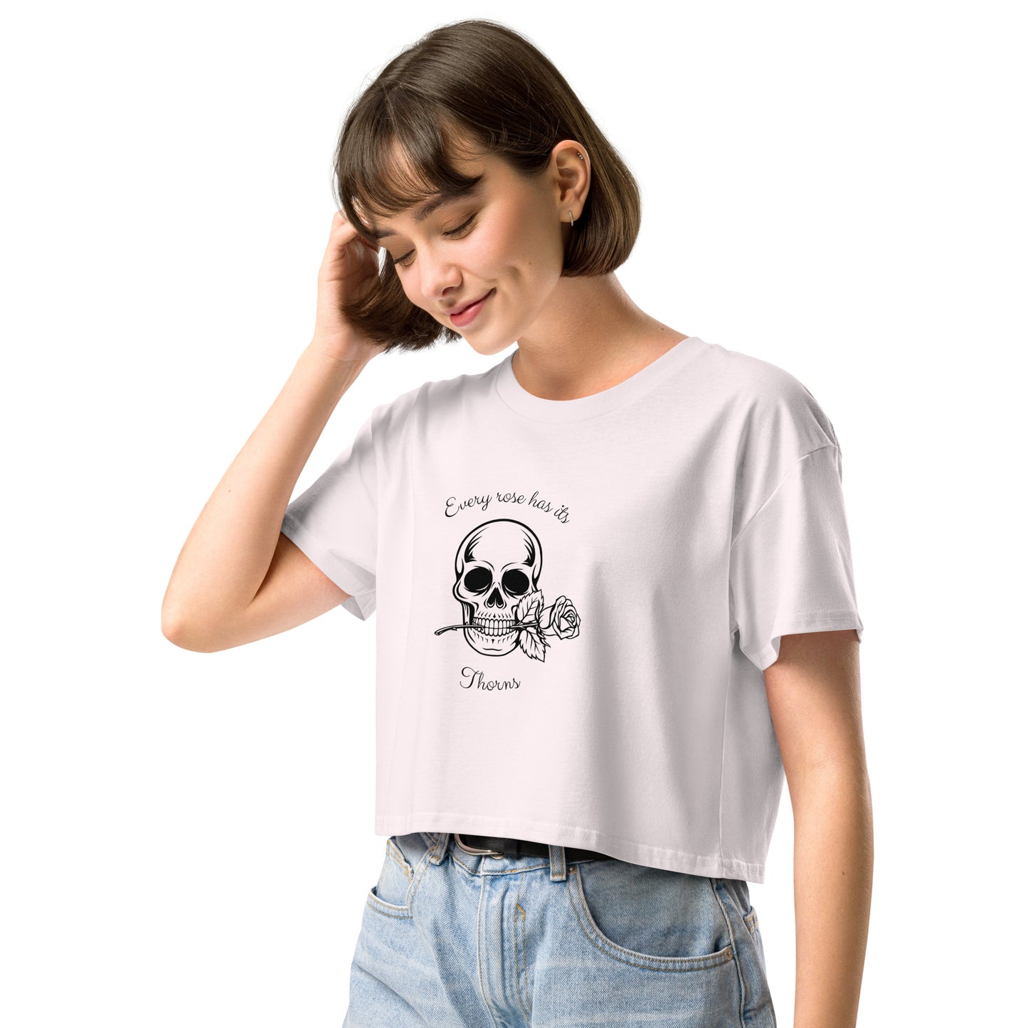 Rose & Bone Crop Top - Left Placement product image 4 in Mineral, size L, with front view, left-side angle and left placement.