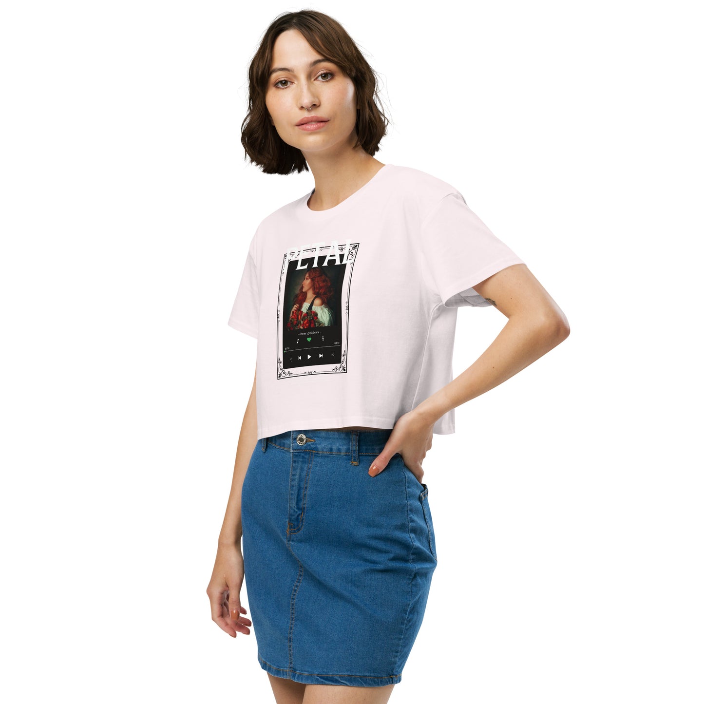Petaline Crop Top image 27: Orchid version, size L with front view, left-side angle of the Petal range.
