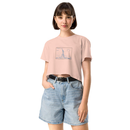 Farewell Bloom Crop Top - Left Placement image 6: Mineral version, size XS with front view of the Until We Meet Again range.