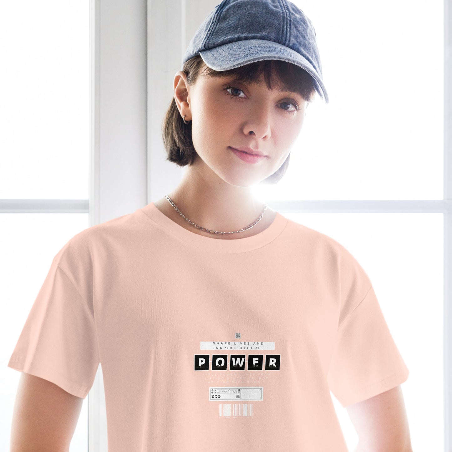 Impact Form Crop Top - Left Placement image 5 in Black, size XL, showing front view for the Shape Lives design.