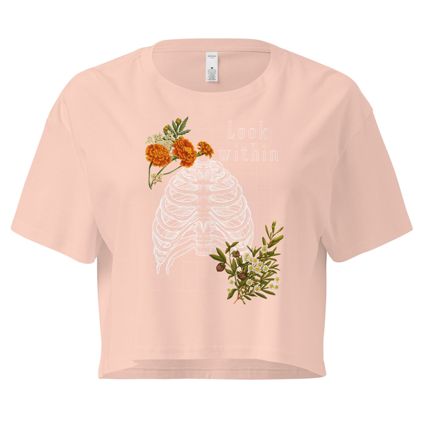Innerline Crop Top - Left Placement image 5 in Black, size XL, showing front view for the Look Within design.
