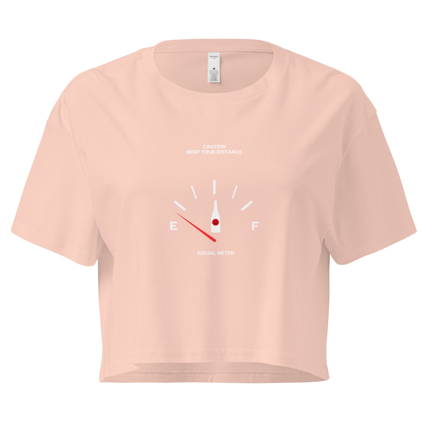 Social Static Crop Top - Left Placement image 6 in Mineral, size XS, showing front view for the Social Meter design.