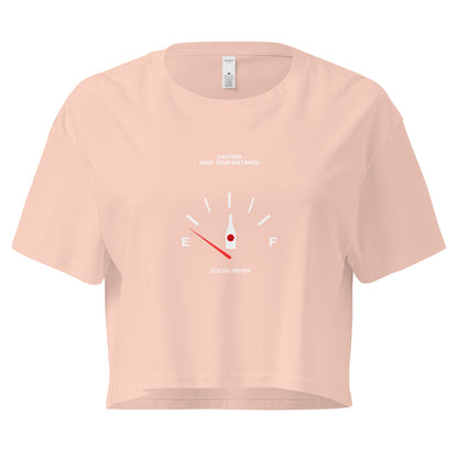 Social Static Crop Top - Left Placement image 6 in Mineral, size XS, showing front view for the Social Meter design.