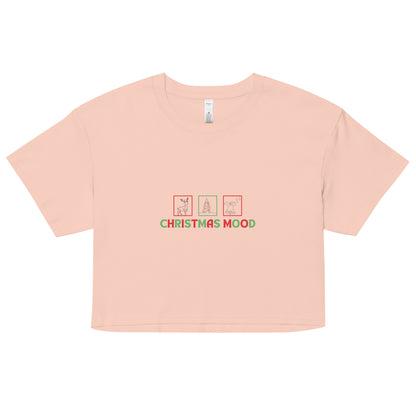 Festive Mood Crop Top - Left Placement image 11: Bubblegum version, size XS with front view of the Xmas Mood range.