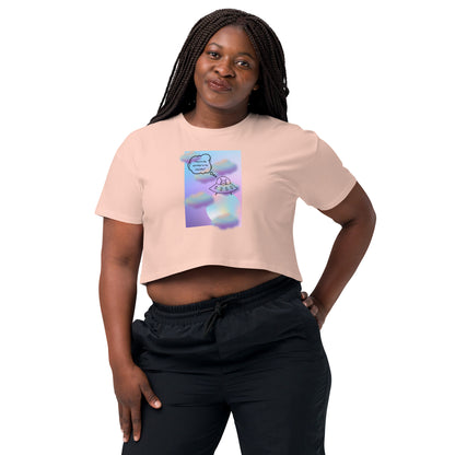 Sprinkle Theory Crop Top - Left Placement image 31 in Orchid, size XS, showing front view for the You're the Sprinkle to My Cupcake design.