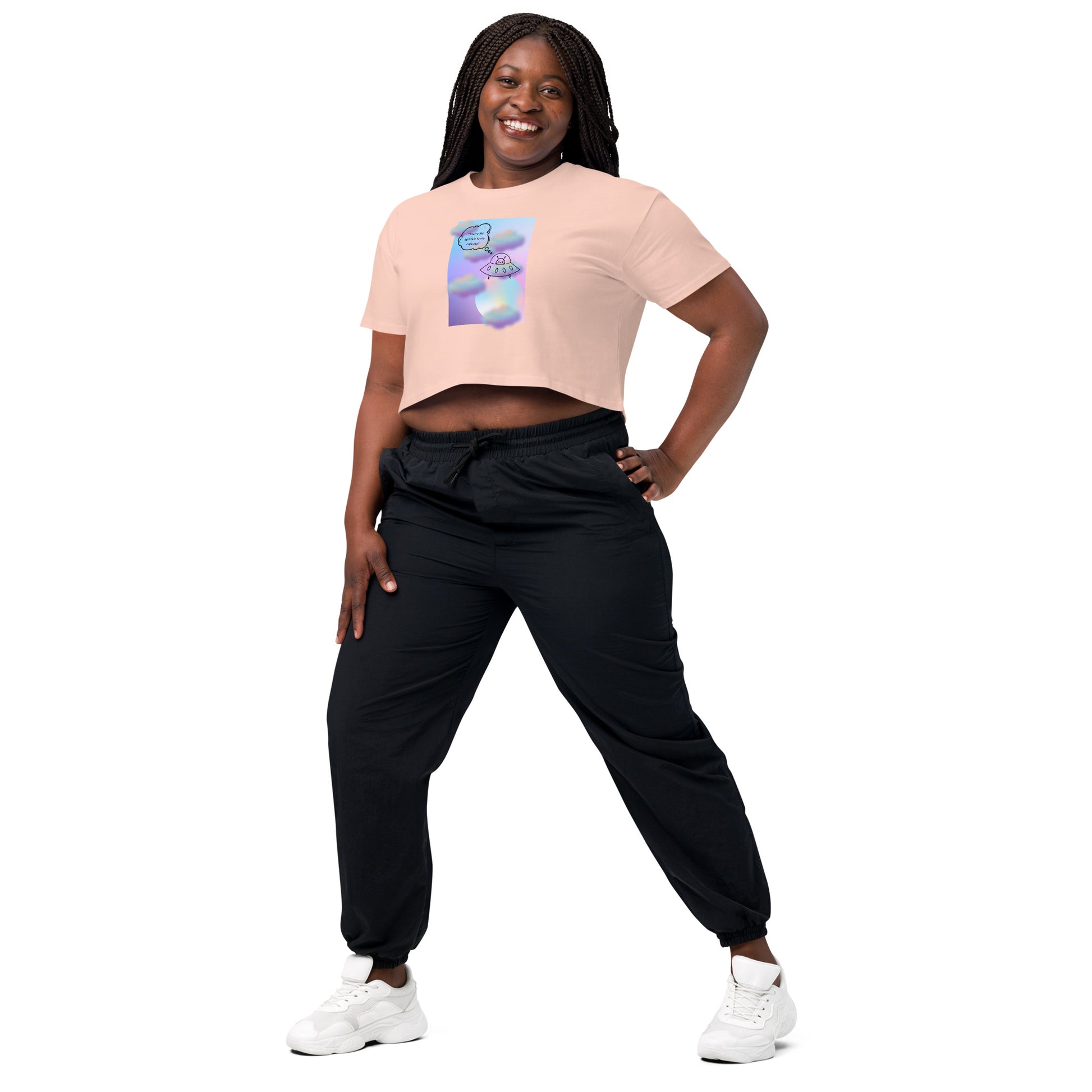 Sprinkle Theory Crop Top - Left Placement image 33 in Orchid, size M, showing front view, left-side angle for the You're the Sprinkle to My Cupcake design.