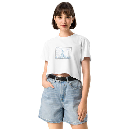Farewell Bloom Crop Top - Left Placement image 11 in Hazy Pink, size XS, showing front view for the Until We Meet Again design.