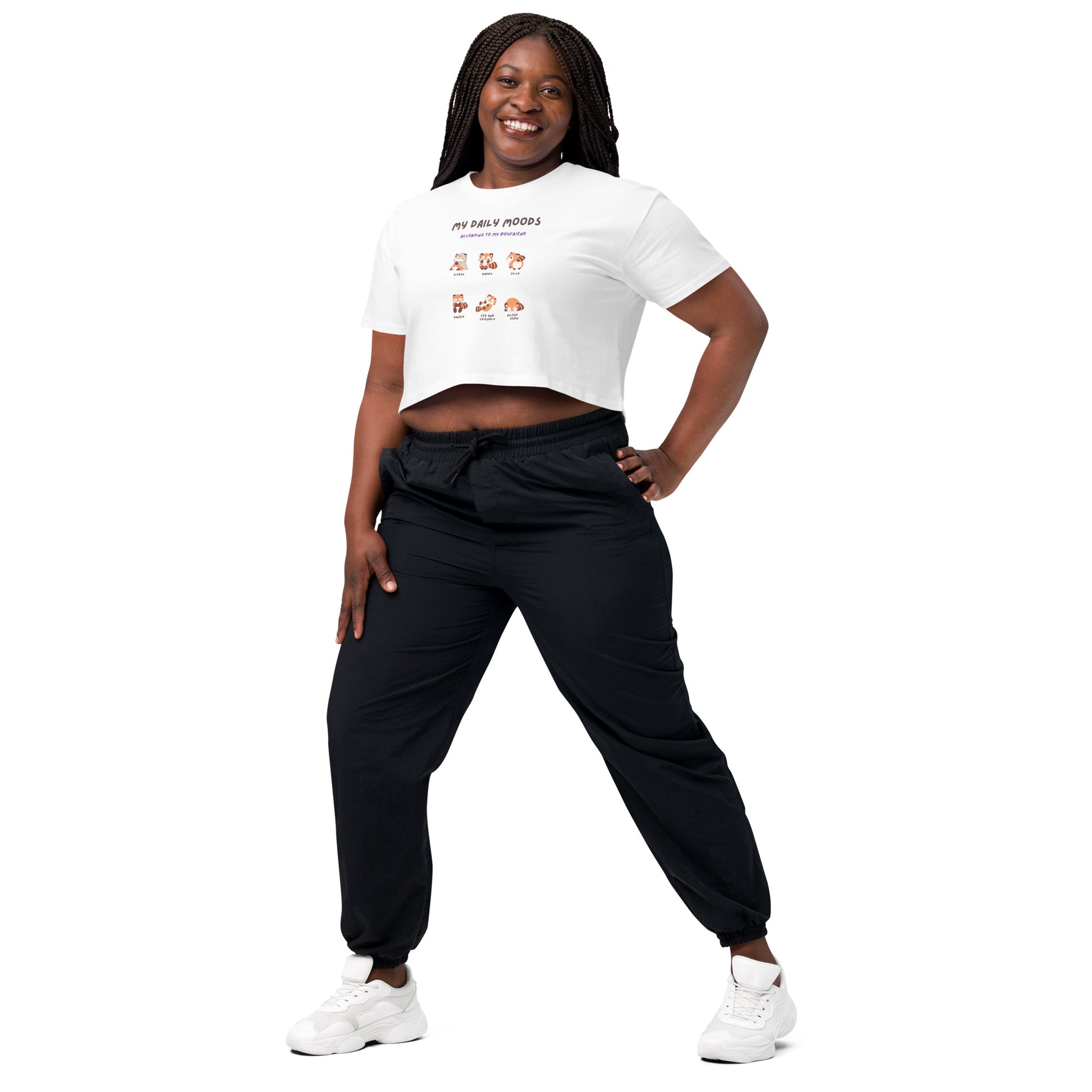 Mood Diary Crop Top - Left Placement image 18: Bubblegum version, size M with front view, left-side angle of the My Daily Moods range.