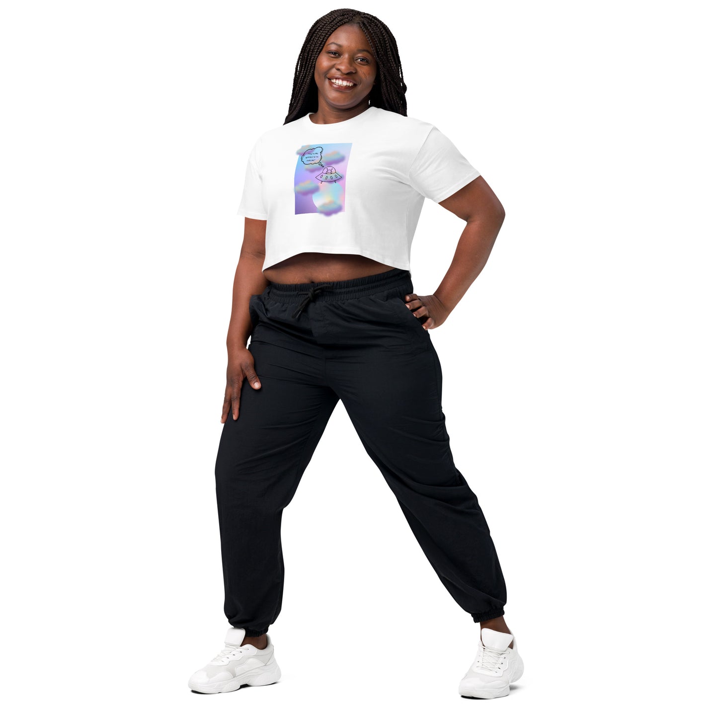 Sprinkle Theory Crop Top - Left Placement image 18: Bubblegum version, size M with front view, left-side angle of the You're the Sprinkle to My Cupcake range.